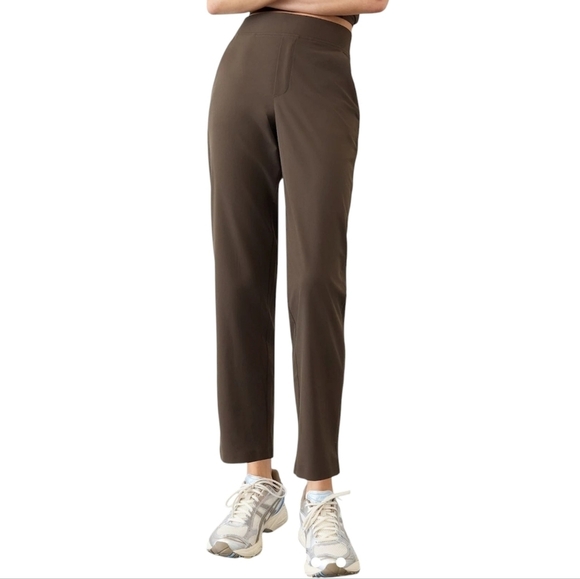 Athleta | Women's Gray/ Purple Athletic Brooklyn Mid Rise Ankle Pants (Size 16T) - Picture 1 of 16